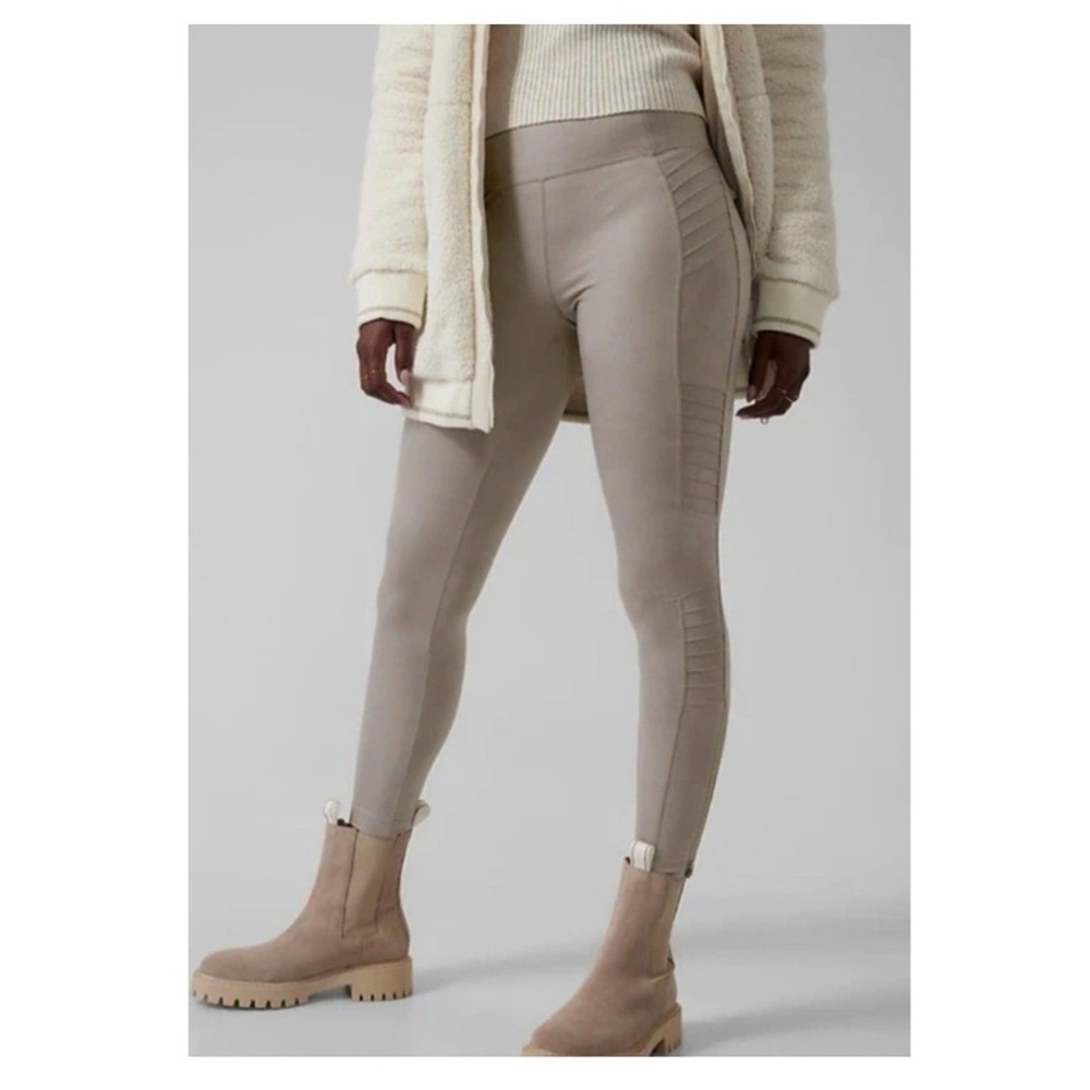 Athleta Delancey Moto High Rise Zip Ankle Leggings Women's S Biker - Picture 1 of 7